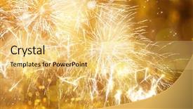  Presentation with fireworks on chinese new year - PPT theme featuring copy space - abstract holiday background background and a  colored foreground