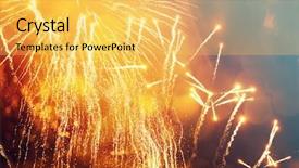  Presentation with fireworks on chinese new year - Colorful presentation theme enhanced with copy space - abstract holiday background backdrop and a yellow colored foreground