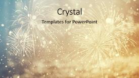  Presentation with fireworks - Slide deck having copy space - abstract holiday background background and a soft green colored foreground
