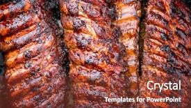  Presentation with barbecue ribs - Slides having copy space and food texture background and a tawny brown colored foreground