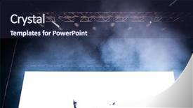  Presentation with empty stage - Presentation design having copy space and stage background and a navy blue colored foreground