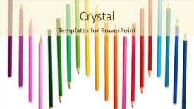  Presentation with colored pencils - Colorful presentation theme enhanced with copy-space back to school backdrop and a cream colored foreground