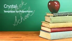 Presentation with school apple - Amazing slide deck having copy space back to school backdrop and a ocean colored foreground