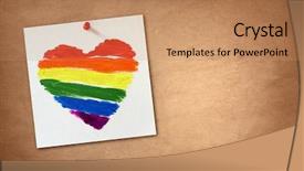  Presentation with rainbow flag - PPT theme enhanced with copy space for lgbt background and a coral colored foreground