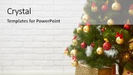  Presentation with white brick wall - Amazing slides having copy space for text winter backdrop and a  colored foreground