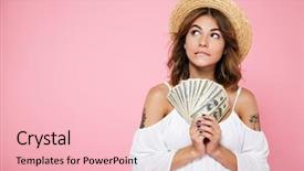  Presentation with girl scouts explorer summer - Beautiful presentation theme featuring copy space isolated over pink backdrop and a lemonade colored foreground