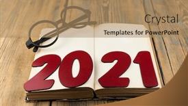  Presentation with 2021 - Theme enhanced with copy-space-of-number-2021 background and a coral colored foreground