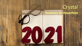  Presentation with 2021 - Beautiful slide set featuring copy-space-of-number-2021 backdrop and a tawny brown colored foreground