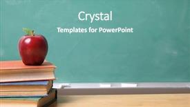  Presentation with school apple - Amazing slide deck having copy space on chalk board backdrop and a seafoam green colored foreground