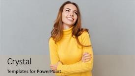  Presentation with yellow - Colorful slide deck enhanced with copy space over gray backgorund backdrop and a yellow colored foreground