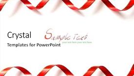 Presentation with red and white abstract - Beautiful PPT layouts featuring copy space red ribbon frame backdrop and a  colored foreground
