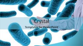  Presentation with composite - Beautiful theme featuring copy space surrounded by virus backdrop and a teal colored foreground