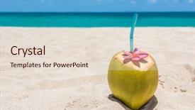  Presentation with space travel - Slide deck featuring copy space white sandy destination background and a lemonade colored foreground