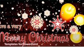  Presentation with christmas card - Theme enhanced with copy space with christmas candles background and a tawny brown colored foreground