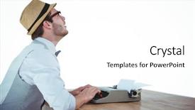  Presentation with old fashioned - Slide set with copy writer career - handsome man using old fashioned background and a white colored foreground