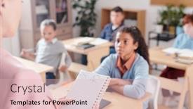  Presentation with standing sitting - Cool new PPT layouts with copybook-with-sketches-of-triangles backdrop and a lemonade colored foreground