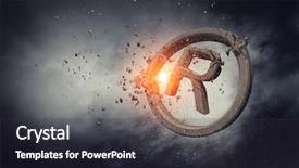  Presentation with concrete - Beautiful PPT theme featuring copyright licensing - copyrighting concrete symbol mixed media backdrop and a  colored foreground