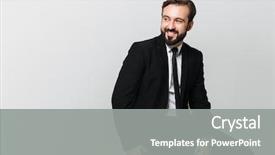  Presentation with office chair - Colorful PPT theme enhanced with copyspace isolated over white backdrop and a gray colored foreground