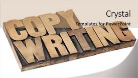  Presentation with wood - Colorful presentation enhanced with copywriter - copywriting - isolated word backdrop and a coral colored foreground