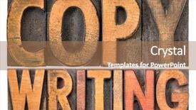  Presentation with wood - Colorful PPT layouts enhanced with copywriter - copywriting word abstract - isolated backdrop and a coral colored foreground