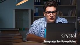  Presentation with late - Colorful slides enhanced with copywriter - student preparing for exams late backdrop and a tawny brown colored foreground