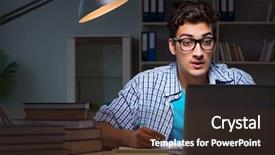  Presentation with test exam student - Audience pleasing slide deck consisting of copywriter - student preparing for exams late backdrop and a tawny brown colored foreground