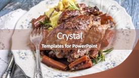  Presentation with potato - Audience pleasing PPT theme consisting of coq au vin with vegetable backdrop and a red colored foreground