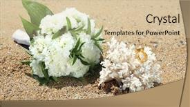  Presentation with beach wedding - Beautiful slides featuring coral at seaside beach wedding backdrop and a lemonade colored foreground