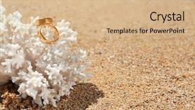  Presentation with golden wedding - Beautiful PPT layouts featuring coral at seaside wedding backdrop and a coral colored foreground