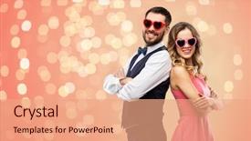  Presentation with valentines day - Beautiful slides featuring coral background and festive light backdrop and a coral colored foreground