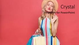  Presentation with image recognition for - Beautiful slide set featuring coral background holding shopping bag backdrop and a coral colored foreground