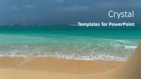  Presentation with bali nusa dua - Slide set having coral-beach-in-nusa-dua background and a ocean colored foreground