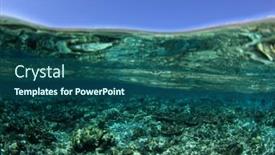  Presentation with coral - Slide deck with coral-reef-and-island-split background and a ocean colored foreground