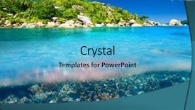  Presentation with coral reef - Presentation theme having coral reef at seychelles split background and a teal colored foreground