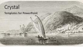  Presentation with pacific island - Cool new presentation theme with coral reef draw - vanikoro island old view backdrop and a light gray colored foreground