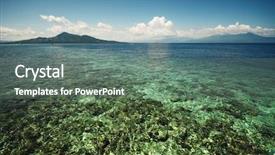  Presentation with sea coral - Slides with coral reef transparent sea and white clouds bunaken island indonesia background and a gray colored foreground