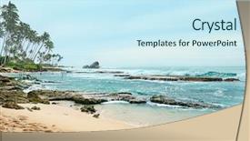  Presentation with coral - Audience pleasing presentation design consisting of coral-reefs-in-the-ocean backdrop and a cool aqua colored foreground