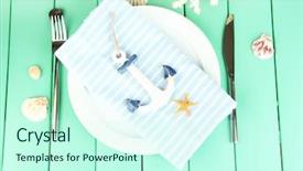  Presentation with cutlery easter table setting - PPT layouts featuring coral wedding - marine table setting on color background and a  colored foreground