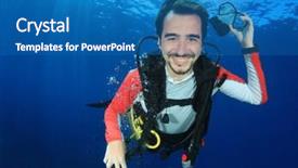  Presentation with scuba diving - Presentation theme consisting of coral wedding - scuba diver mask off background and a teal colored foreground