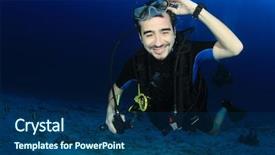  Presentation with underwater - Slide set with coral wedding - scuba diver underwater background and a ocean colored foreground