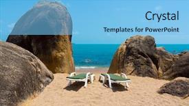  Presentation with 2 chairs - Slide deck enhanced with coral wedding - two lounge chairs background and a light blue colored foreground