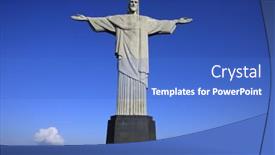  Presentation with christ - PPT theme with corcovado-christ-redeemer-in-rio background and a teal colored foreground