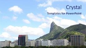  Presentation with christ - Presentation design consisting of view of the pskov kremlin from velikaya river in the summer in a sunny weather background and a gray colored foreground