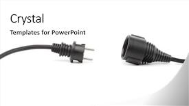  Presentation with planet earth on white - Presentation design enhanced with cord disconnected european earthed plug background and a white colored foreground