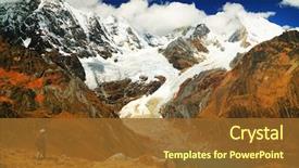 Presentation with trekking - Amazing PPT theme having cordiliera huayhuash peru south america backdrop and a tawny brown colored foreground