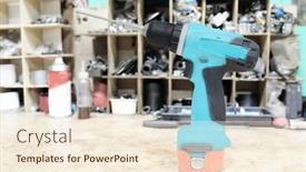  Presentation with cordless - PPT layouts having cordless drill background and a cream colored foreground