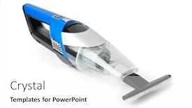  Presentation with cordless - Slide set having cordless-vacuum-cleaner-isolated background and a white colored foreground