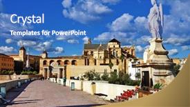  Presentation with cordoba - PPT theme featuring picture of a tasty cake macro texture chocolate background and a soft green colored foreground