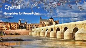  Presentation with cordoba - Beautiful slides featuring cordoba andalusia view with mosque backdrop and a teal colored foreground