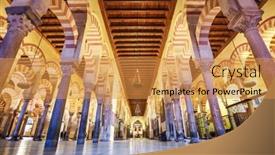  Presentation with cordoba - Theme having cordoba-spain-circa-2014-hypostyle background and a gold colored foreground